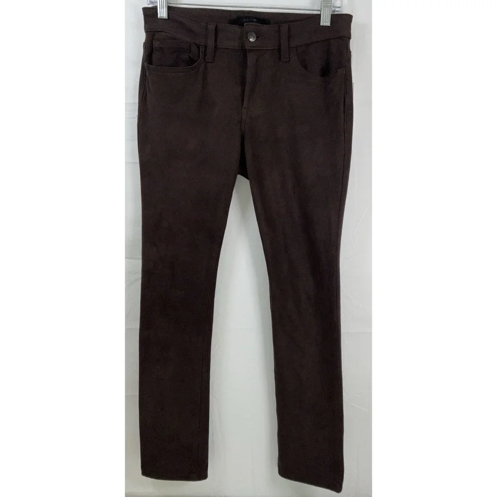 NWT Joe's Jeans‎ Flawless The Icon Suede Mid Rise Skinny Ankle Pants Brown 28